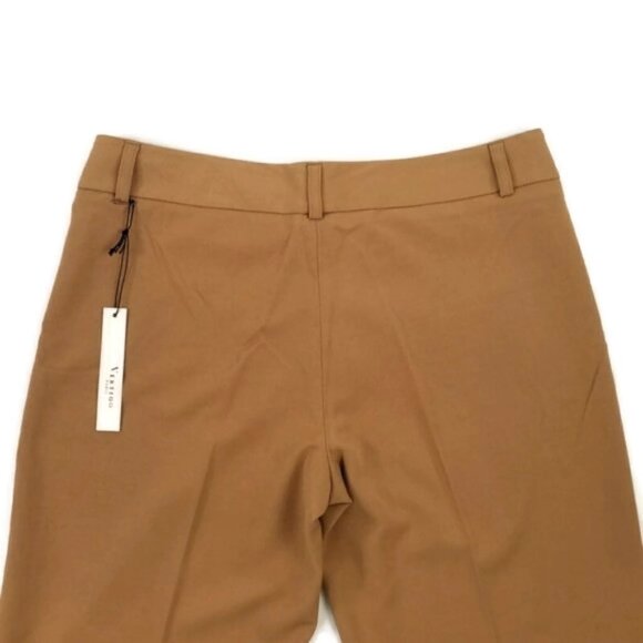 Vertigo Toast Camel Mid Rise Flat Front Wide Leg Dress Pants Womens Size 8 - Picture 9 of 13